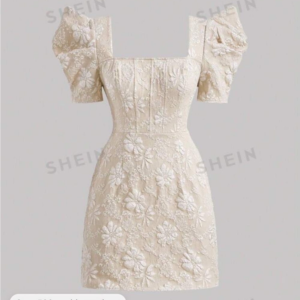 Cute beige white dress